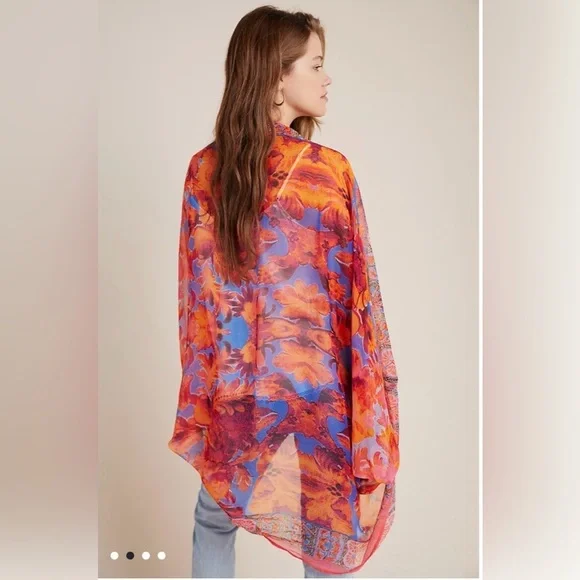 NWT Anthropologie Elizabeth Gillett Lorelei Floral Kimono Wrap One Size OS - Picture 1 of 16